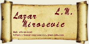 Lazar Mirošević vizit kartica